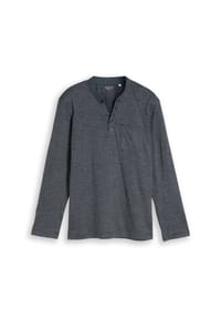 TOM TAILOR - Langarmshirt, Henley-Ausschnitt, für Herren - 40038 NAVY WHITE