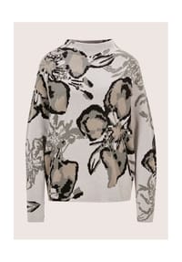 MADELEINE - Langarm Pullover mit floralem Muster - silbergrau / multicolor