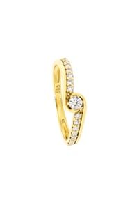MONCARA - Damen Ring, 585er Gold,15 Brillanten, zus. ca. 0,30 Karat - Gelbgold