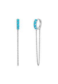 GLANZSTÜCKE MÜNCHEN - Damen Ohrringe aus 925/- Sterling Silber in Silber mit Türkis (rek.) - silber