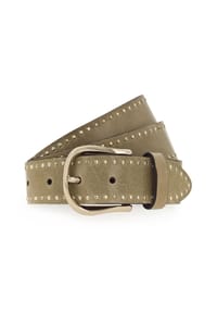 B.BELT - Nietengürtel Leder - khaki