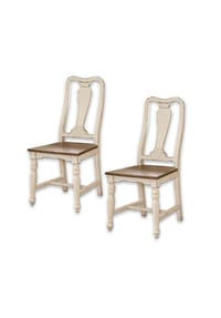 LOBERON - Stuhl 2er Set Harold weiß/braun - weiß/braun
