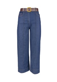 Seasons of April - Damen CHIARA Jeanshose Chiara, Stretch Denim Hose mit Gürtel, High Waist - Dark Blue