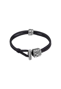 HAZE & GLORY - Armband Leder Vintage Look - Daily Dan 925 Sterling Silber - Schwarz
