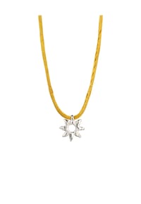 elli. - Halskette Halskette Sonne Satin Gelb 925 Sterling Silber - Silber