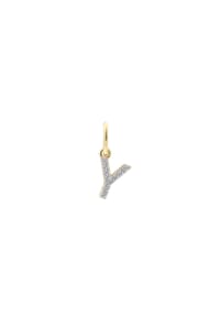 XENOX - Damen Anhänger Buchstabe Y, 925er Silber - GELBGOLD