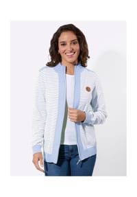 Witt - Strickjacke - hellblau-weiß-geringelt