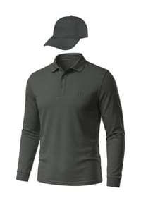 normani® - Herren Langarm Poloshirt mit passender Baseballkappe - Beige