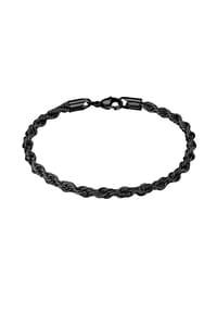 TRUE REBELS - Herren Armband aus Edelstahl in schwarz - schwarz