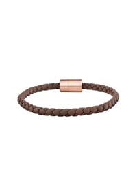 caї - Armband Leder olivenblattgegerbt  braun rosé Edelstahl - Braun