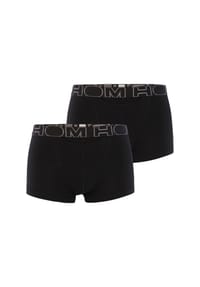 HOM - Pants, 2er-Pack, uni, Label-Bund, für Herren - blau/braun