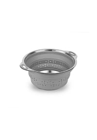 COFI - Platinet Faltbarer Stahl Seiher Mobil-Küchen Sieb für Pasta und Gemüse - Silber 28 × 24 × 12 cm