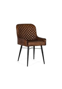 GINER & COLOMER - Ledersessel 51 cm, moderner klassischer Stil - 87 x 51 x 62 - Braun