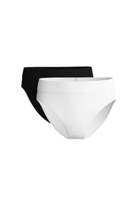 CALIDA - Damen Slip im Doppelpack, high waist Elastic Duopack - black and white
