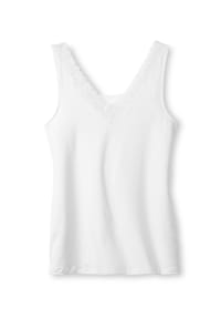 CALIDA - Natural Comfort Lace Unterhemd, Spitze, V-Ausschnitt, für Damen - 001 WEISS