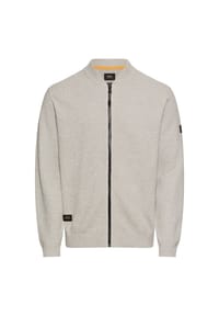 camel active - Strickjacke mit Bomberkragen - Grau