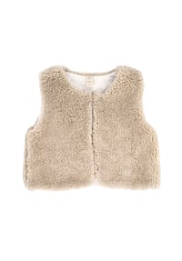 maximo® - MINI GIRL-Weste, Fell-Optik Jerseyfutter - feder