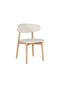 GINER & COLOMER - Stuhl aus Gummibaumholz, 56 cm, moderner Stil – 79 x 56 x 50 - weiß