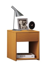 VCM. - Nachtschrank | Maße Nachttisch ca. H. 40 x B. 35 x T. 35 cm | Schublade und offenes Fach | Nachttisch - Sledo Mini - Buche