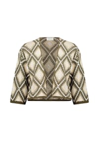 CARTOON - Strick-Cardigan mit Jacquard - Khaki/Beige