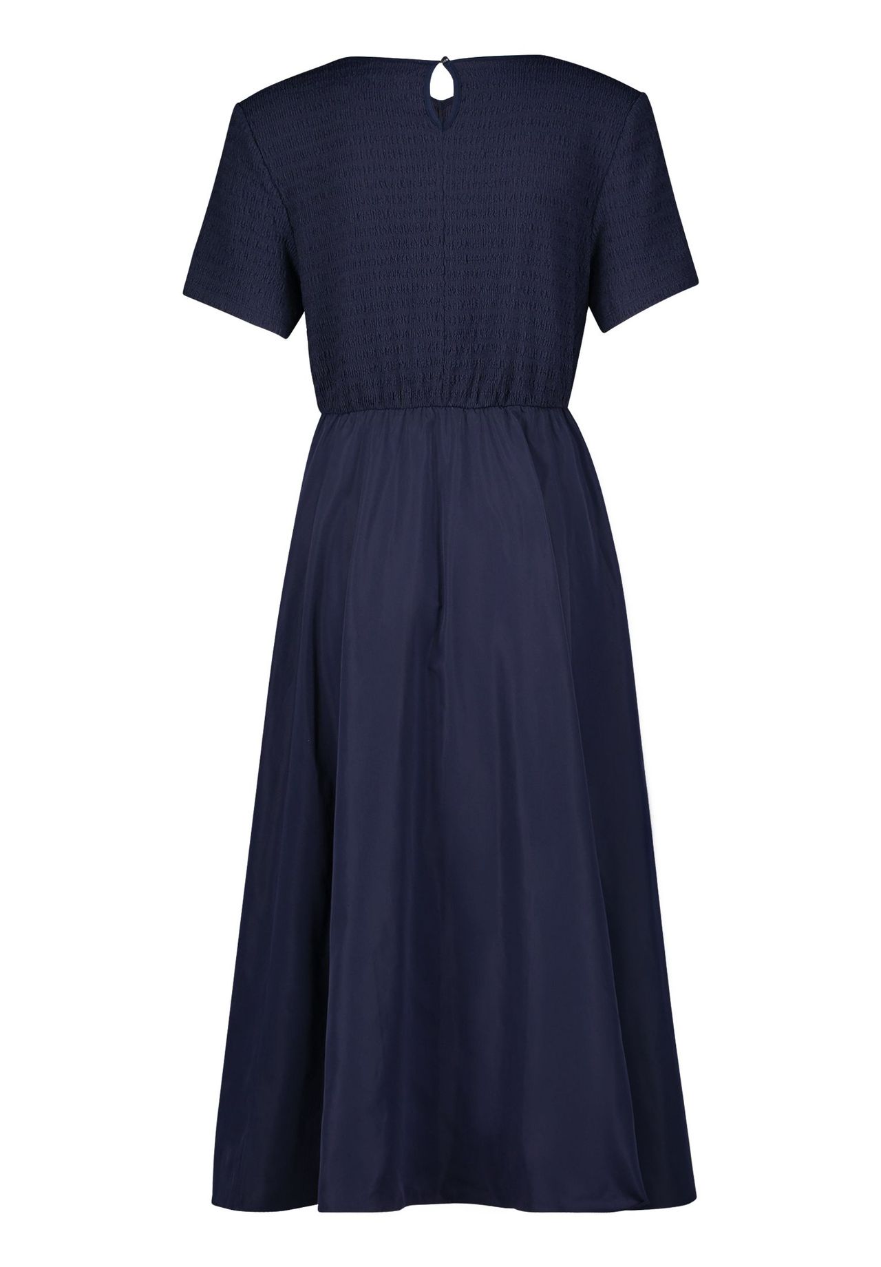 Cartoon Midikleid Mit Eingrifftaschen, Blau, 34