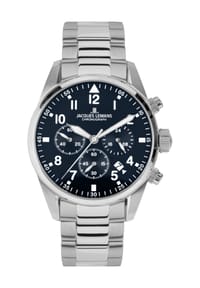 JACQUES LEMANS BARCELONA - Herren Chronograph - SILBER/BLAU