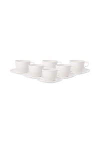 Villeroy & Boch Kaffeetassen mit Untertassen Artesano Original 250 ml 6er Set weiß - ARTESANO - weiß