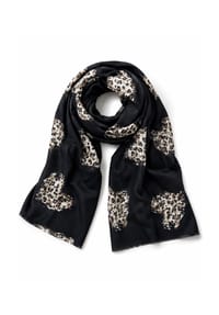 collezione alessandro® - Schal Leoherz warmer Winterschal mit Leo-Herz-Print - braun