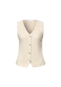 STREET ONE STUDIO - Strickweste, V-Ausschnitt, für Damen - 16351 SOFT BEIGE