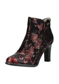 LAURA VITA® - Leder Stiefelette - Schwarz/Rot