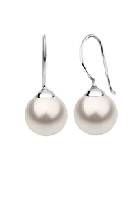 Nenalina - Ohrringe Hänger Basic Synthetische Perle 925 Silber - Grau