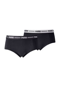PUMA® - Slips, 2er-Pack, Logo-Bund, für Damen - hellgrau meliert