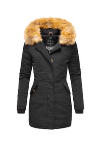 MARIKOO® - Wintermantel Karmaa - Anthracite with black fur