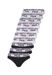 FILA - Brazilian-Slip Logo 10er-Pack mit elastischem Bund und Markenlogo - Black-White