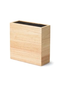 CONTINENTA - Messerblock mit flexiblem Einsatz, Gummibaumholz, 22 x 9 x 21.5 cm - Holzfarben