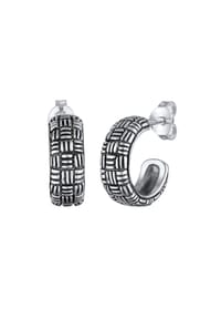 KUZZOÍ - Ohrringe Ohrstecker Creolen Vintage 925 Sterling Silber - Silber