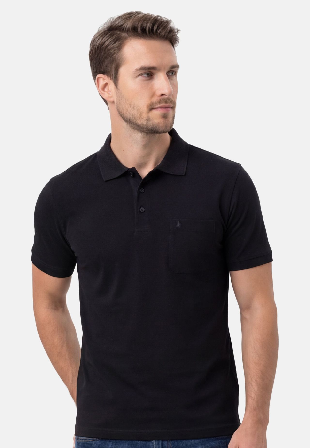 Ragman Poloshirt, Aufgesetzte Brusttasche, FüR Herren, Schwarz, Xxl