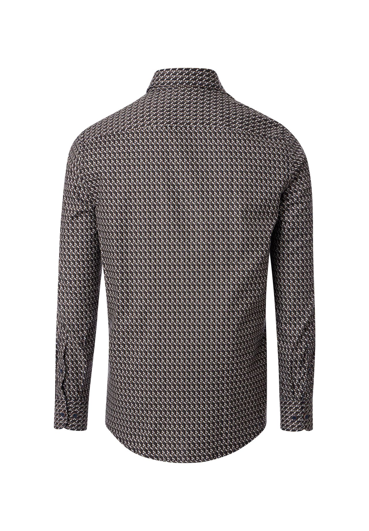 casamoda Freizeithemd, Comfort Fit, Langarm, Kent-Kragen, FüR Herren, Braun, XL