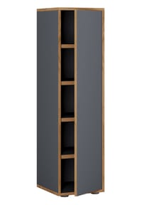 VCM. Holz-Schuhschrank | Maße: B. 30 x H. 110 x T. 33 cm | Allzweckschrank | 5 Fächer | 1 Drehtür - Salia Breite 30 cm