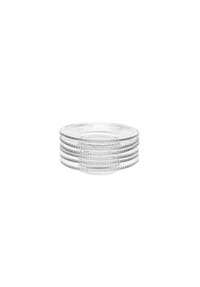 mulex® - Glas-Untertellerr ø11,5 cm, Relief Design - dekorativ & funktional - Transparent 11,5 x 2 cm