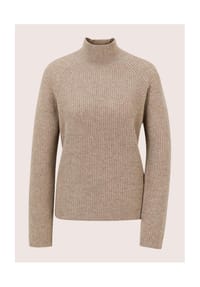MADELEINE - Zeitloser Pullover mit Stehkragen - cappuccino / melange