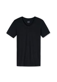 SCHIESSER - Long Life Soft Unterhemd, V-Ausschnitt, für Herren - 001 BLAUSCHWARZ