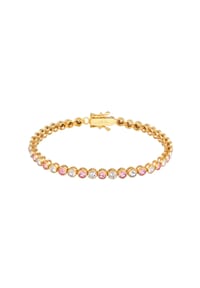 elli. PREMIUM - Armband Tennis-Armband Rose 925 Sterling Silber, Mit Kristallen Von Swarovski® - Gold