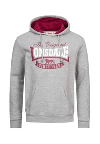 LONSDALE™ - Herren Kapuzensweatshirt normale Passform STOTFIELD - Black/Red/White