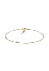 elli. - Fußschmuck Kugel Bead Strand Meer Urlaub Blau 925Er Silber - Gold