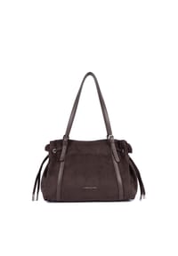 LANCASTER - Shopper Velvet Emma Braun - Marron