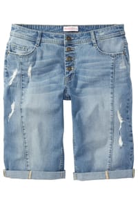 sheego - Jeansbermudas - black used denim