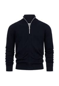 KRONSTADT - Strickpullover KSCarlo Half-Zip - Black