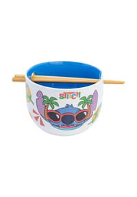 Disney - Stitch Keramik Ramen Bowl mit Stäbchen Set in Geschenkverpackung - Mehrfarbig 10,2x13,7x18 cm