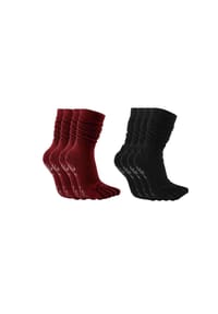 MUNADUNA - 4er-Pack Yoga-/Pilates-Zehen-Socken – Stulpen-Optik Yoga-Socken,Anti-Rutsch,PVC-Noppen - Dunkelgrau Meliert, Schwarz